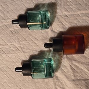 Set of Three Glass Dropper Bottles